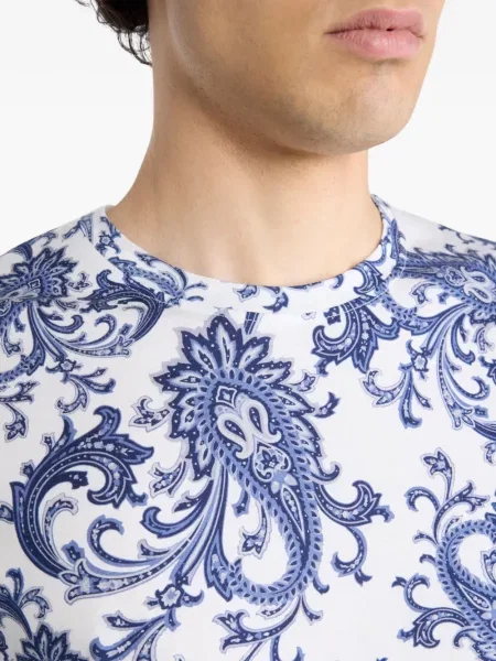 Tricou Etro cu model paisley alb