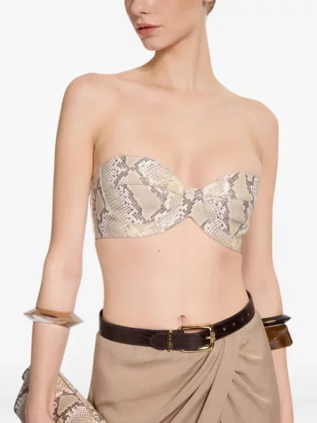 Sutien bralette Elie Saab din piele cu imagine