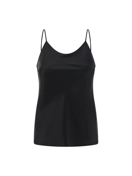 Jedwabny top Max Mara na cienkie ramiączka czarny