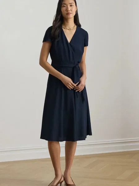 Sukienka do kolan w stylu kopertowym Lauren Ralph Lauren