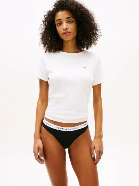 Tommy Hilfiger Underwear Nohavičky Essential sivá melírovaná / čierna biela