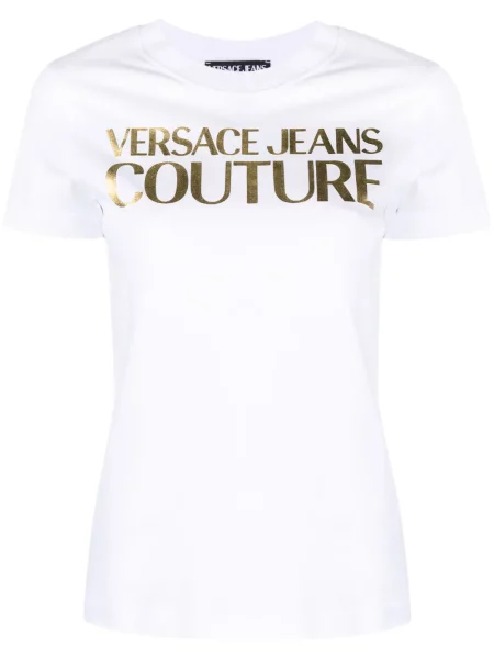 Tricou Versace Jeans Couture cu imagine alb