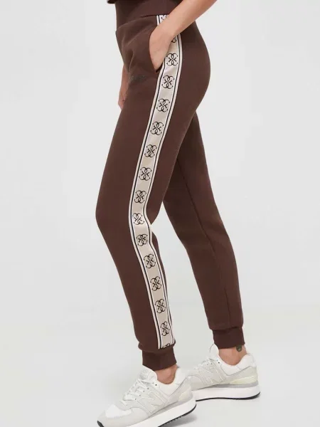 Guess pantaloni de trening BRITNEY maro