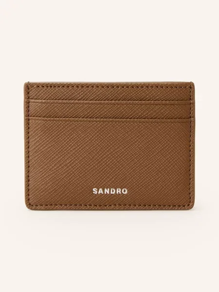 Sandro Etui Na Karty Ze Skóry Saffiano braun