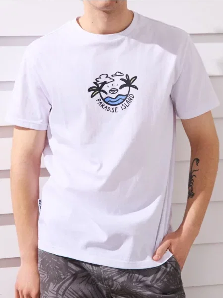 Sinsay Tričko s krátkým rukávem bílá