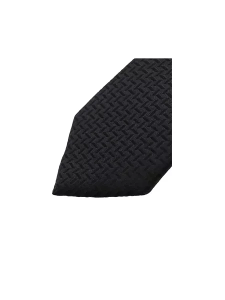 Jedwabny krawat Emporio Armani w jodełkę czarny