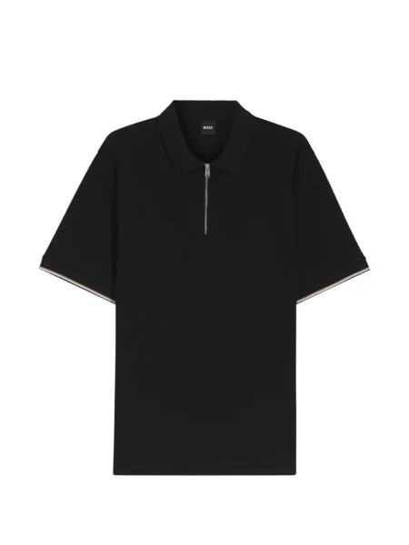 Polo Boss cu nervuri negru