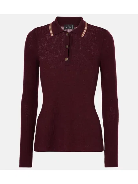 Pulover Etro de lână cu imagine bordo