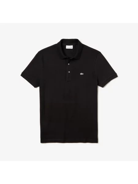 Lacoste Koszulka Polo Slim Fit Stretch Cotton Piqué Grey Crocodile czarna