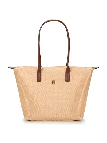 Geantă shopper Tommy Hilfiger bej