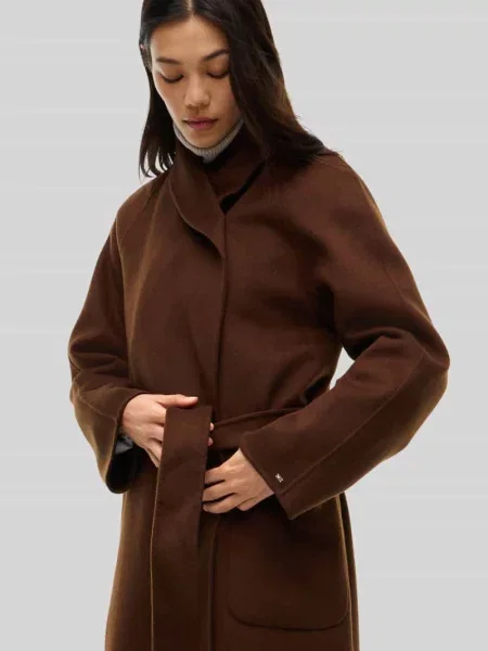 Płaszcz z odpinanym kołnierzem ze sztucznego futra z mieszanki wełny Tommy Hilfiger