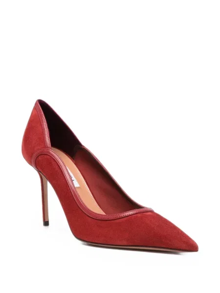Pantofi cu toc Aquazzura din piele de căprioară roșu