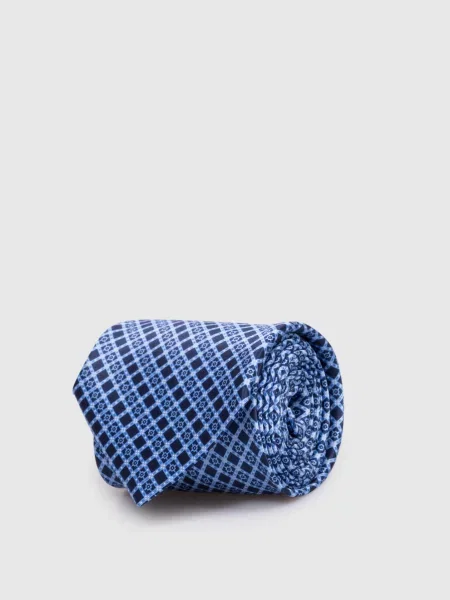 Краватка Luxury із шовку в геометричний візерунок Stefano Ricci блакитна