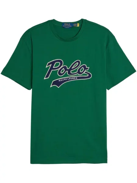 Haftowane сhinosy Polo Ralph Lauren z twillu do biegania niebieskie