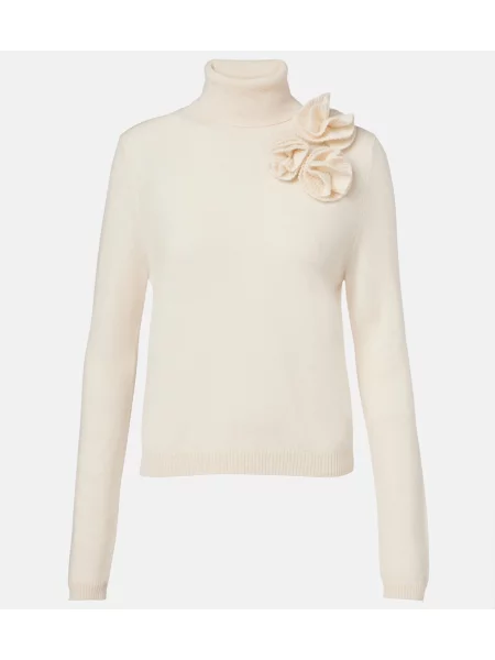 Pulover Jardin Des Orangers de lână cu model floral bej