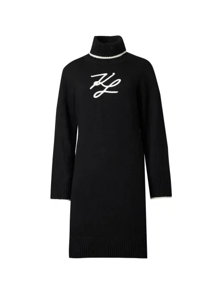 Karl Lagerfeld Rochie tricotat negru alb