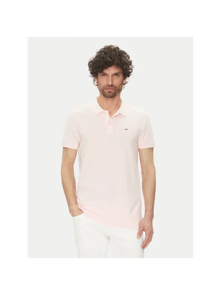 Tommy Jeans Pólóing Slim Fit rózsaszín