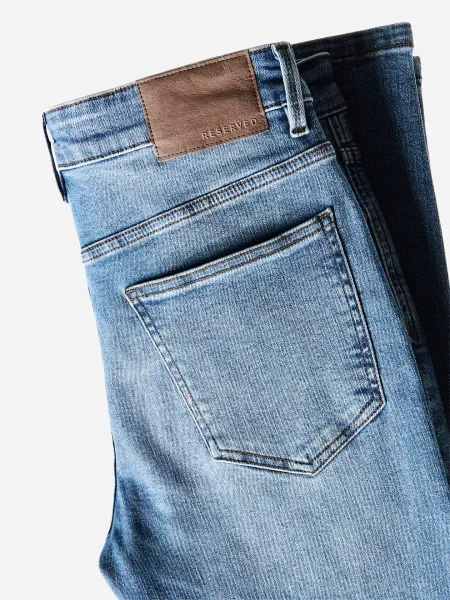 Reserved Джинси slim cropped синій
