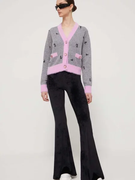 GCDS kardigan wełniany szary