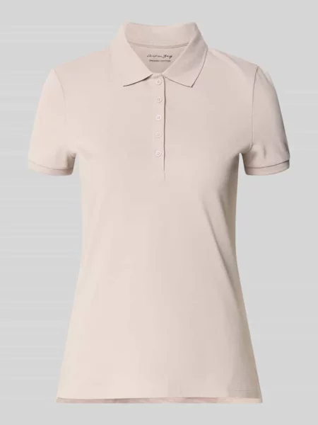 Koszulka polo z krótką listwą guzikową Christian Berg Woman brązowe