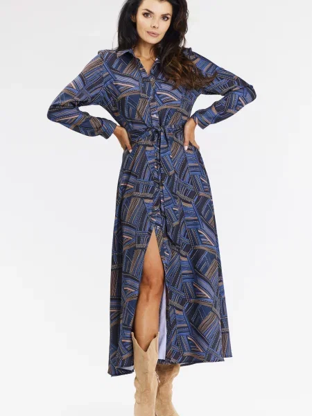 Sukienka Awama garniturowa niebieska