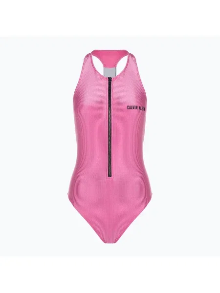 Olcsóbban. Női egyrészes fürdőruha Calvin Klein Racerback One Piece bold pink. Méret: L rózsaszín