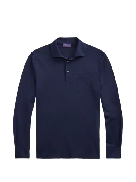 Lung tricou polo Ralph Lauren Purple Label albastru