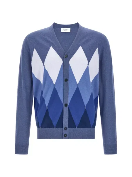 Аргайл жилетка Ballantyne с V-образно деколте синьо