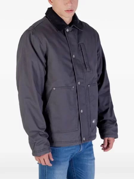 С яка дънково яке Tommy Jeans от рипсено кадифе сиво