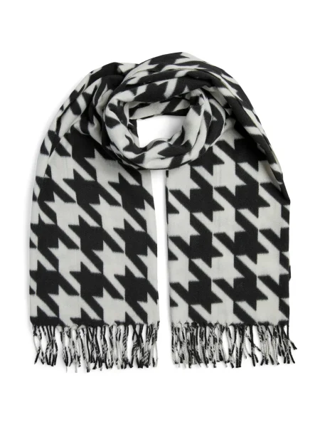 PIECES Fular PCMAXIE negru alb