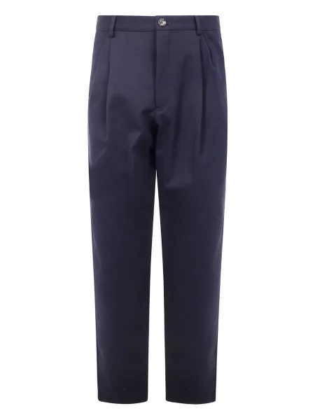 Pantaloni Brunello Cucinelli plisate albastru