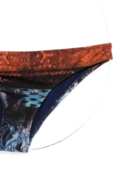Bikini Balmain cu imagine cu imprimeu abstract portocaliu