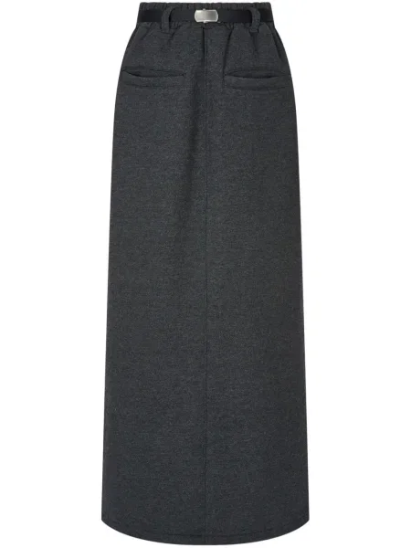 Cu centură pantaloni Studio Tomboy din material terry gri