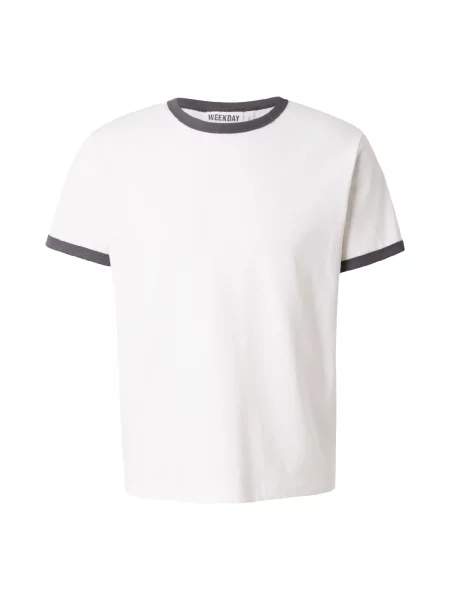 WEEKDAY Tričko šedá bílá