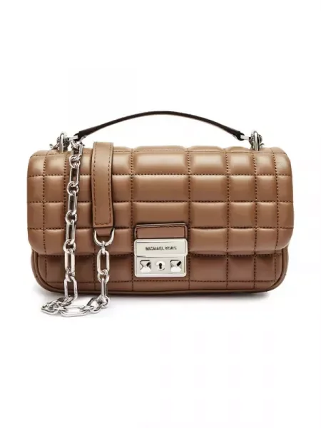 Michael Kors De piele geantă pe umăr Tribecca maro