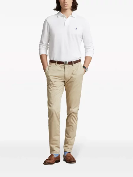 Дълго поло тениска Polo Ralph Lauren бродирана синьо