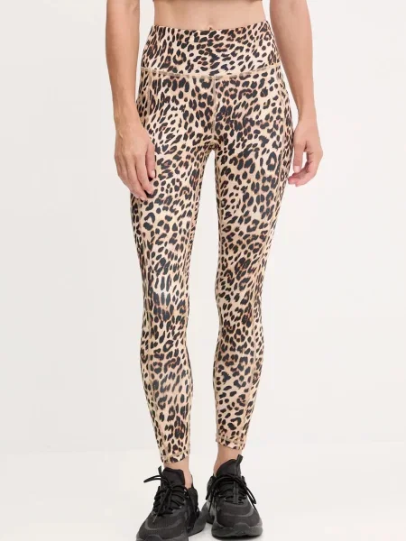 Dkny legginsy wzorzyste beżowy
