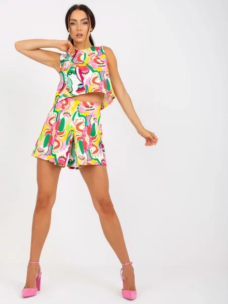 Tricou Fashionhunters scurt galben