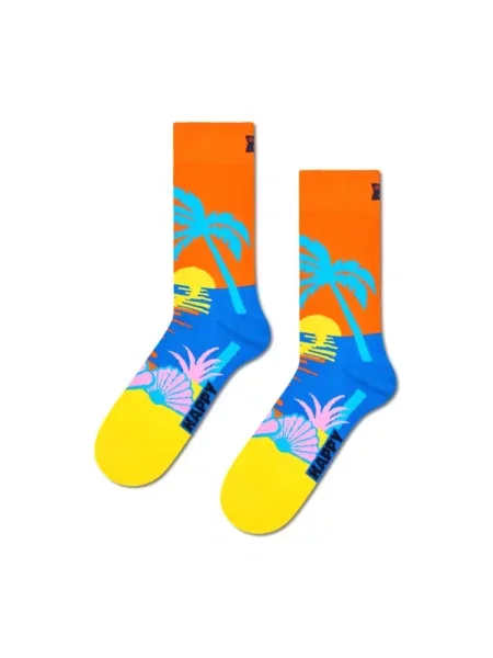 Happy Socks Skarpety Mężczyźni pomarańczowy|niebieski|żółty wzorzysty niebieskie