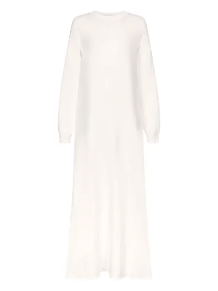 Rochie maxi Loulou De Saison tricotate lungă de costum alb