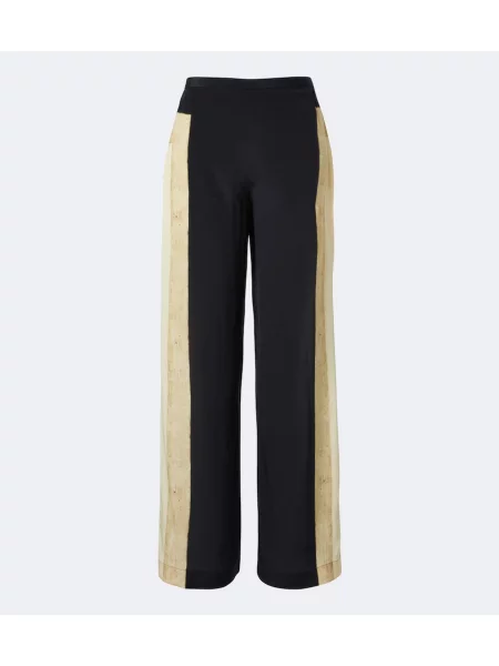 Pantaloni Sir de mătase bej