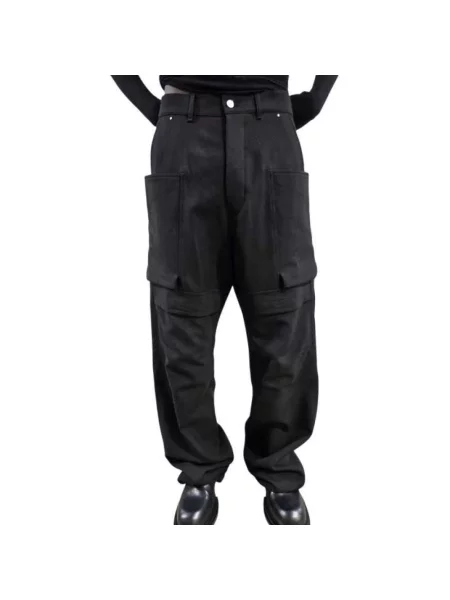Spodnie cargo Rick Owens wełniane czarne