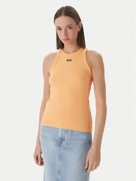 HUGO Felső Easy Slim Fit narancssárga