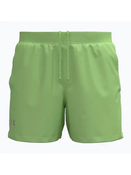 Мъжки шорти за бягане Under Armour Launch 5“ lumos lime/white бяло