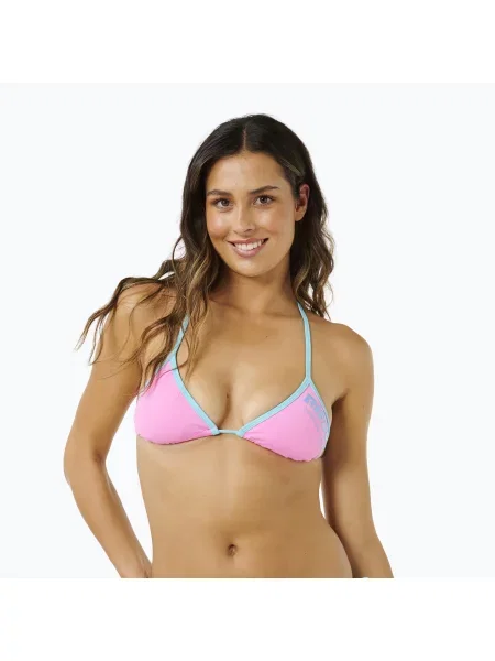 Top de costum de baie Rip Curl Surf Puff Sliding Tri light pink roz
