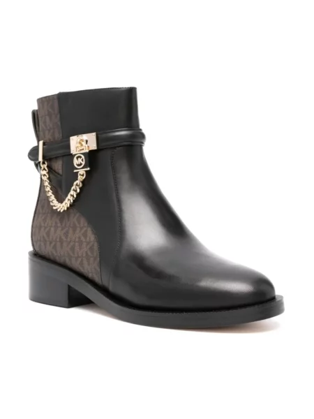 Botki Michael Kors skórzane z logo czarne