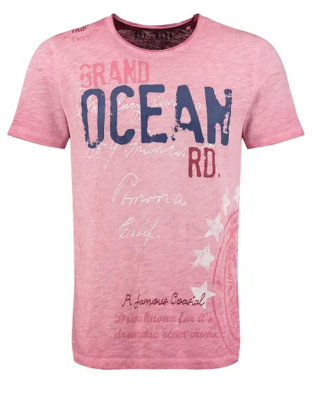 Key Largo Tricou KLOcean albastru închis / roz pal / roşu închis / natural alb