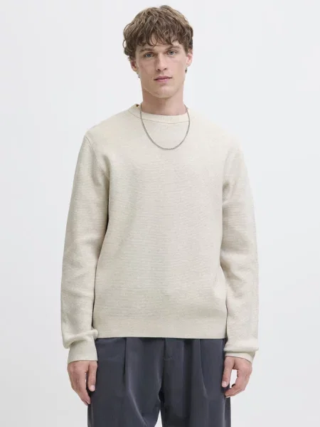 Jack & Jones sweter z dzianiny Mężczyźni S beżowy