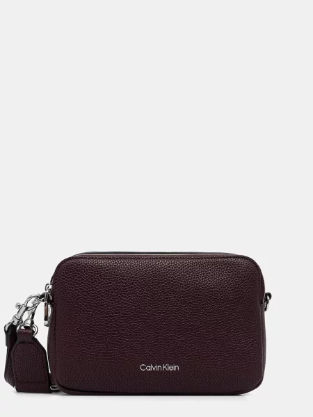 Geantă Calvin Klein Webbing 2X Strap Camera Bag Maro roșu