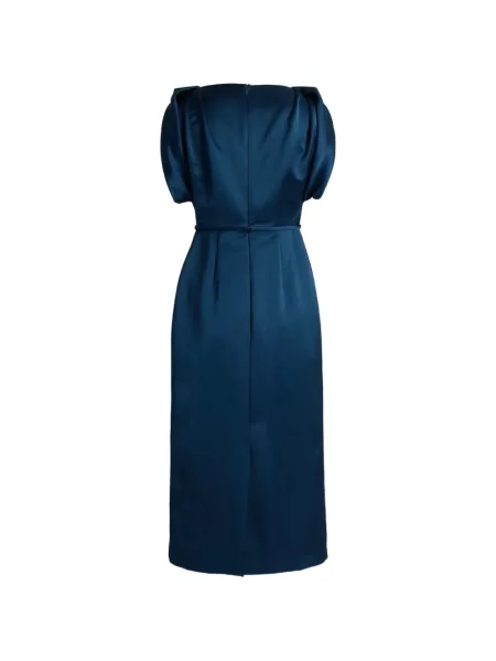 Rochie midi Erdem din satin albastru